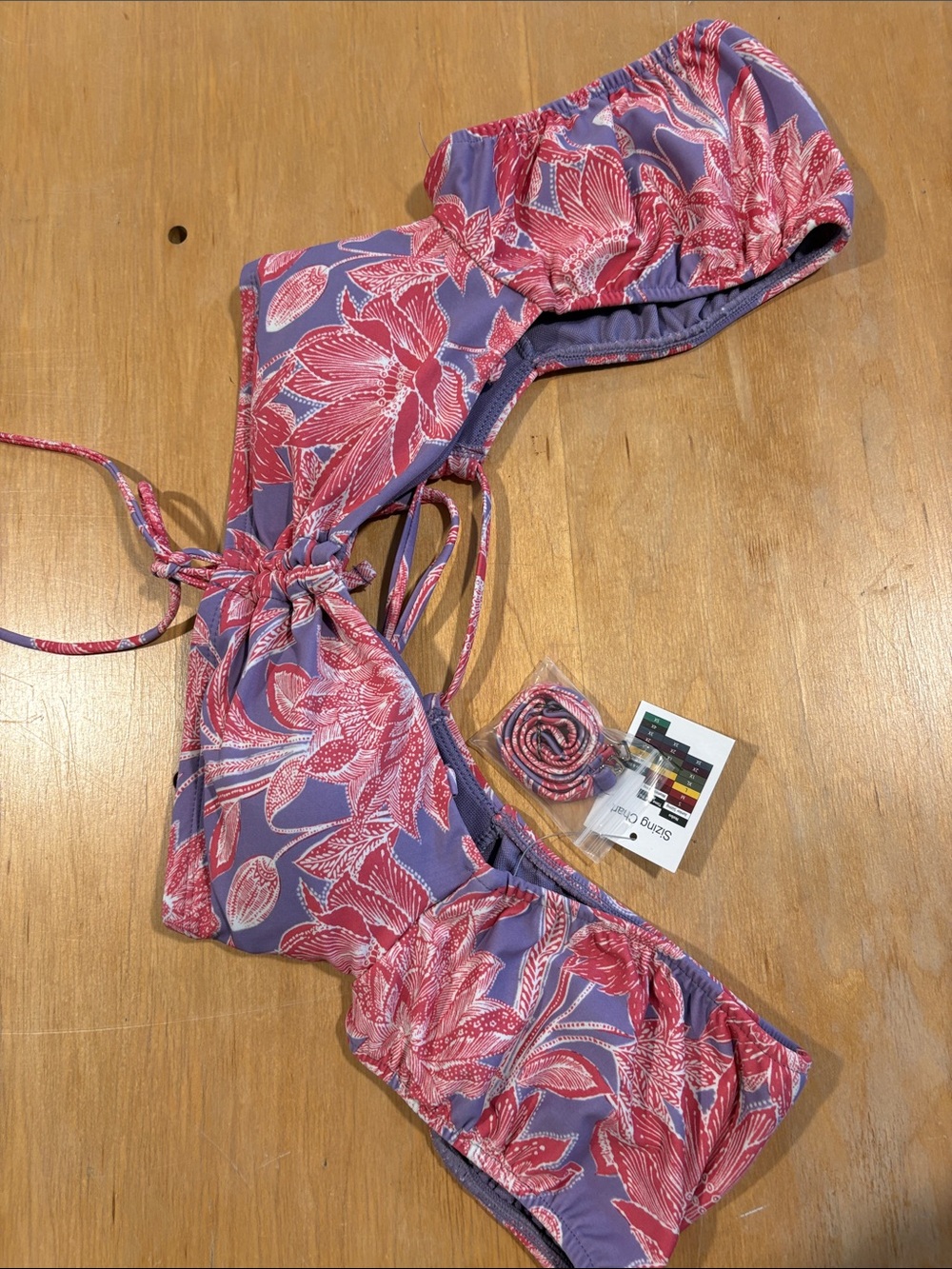 Time and Tru Purple & Pink Floral One-Piece Swimsuit